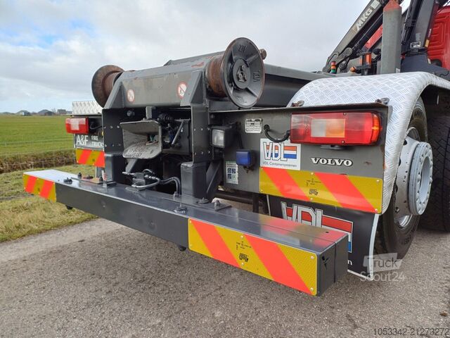 Camión portacontenedores de gancho Volvo FM 9.340 MKG Kran Feuerwehr Firetruck