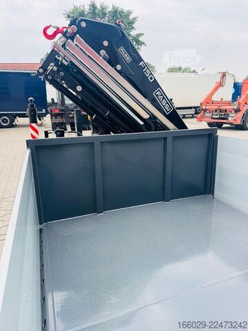 Ladskifteanhænger  Abrollcontainer Container 6,5 m Kran  Fassi F150