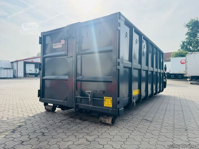 Ladskifteanhænger  Abrollcontainer Container 6,5 m Kran  Fassi F150