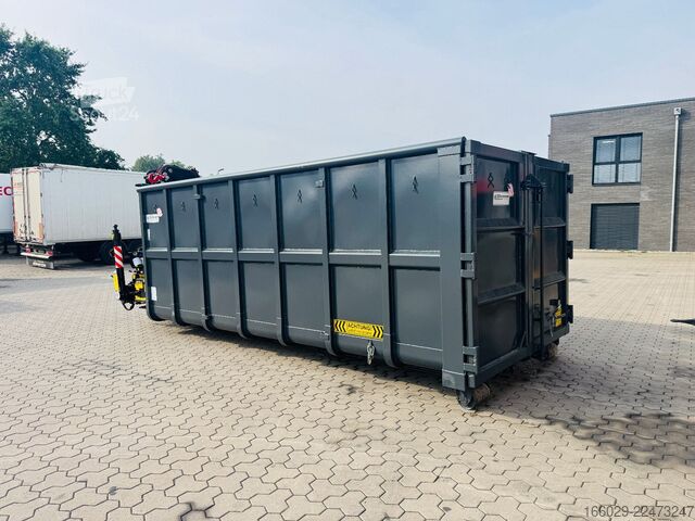 Ladskifteanhænger  Abrollcontainer Container 6,5 m Kran  Fassi F150