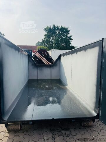 Ladskifteanhænger  Abrollcontainer Container 6,5 m Kran  Fassi F150