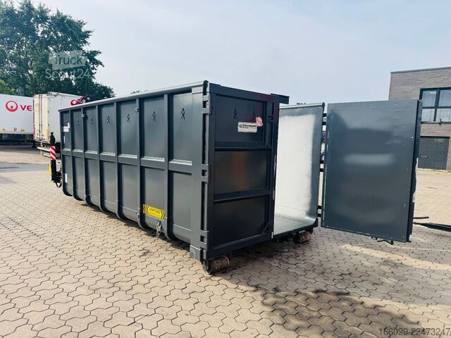 Ladskifteanhænger  Abrollcontainer Container 6,5 m Kran  Fassi F150