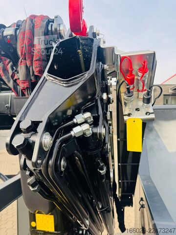 Ladskifteanhænger  Abrollcontainer Container 6,5 m Kran  Fassi F150