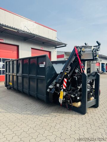 Ladskifteanhænger  Abrollcontainer Container 6,5 m Kran  Fassi F150