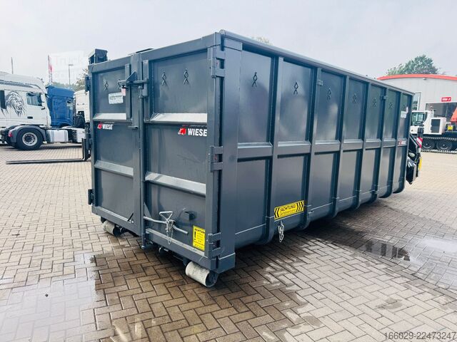 Ladskifteanhænger  Abrollcontainer Container 6,5 m Kran  Fassi F150