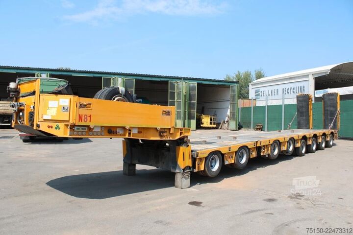Semiremorcă cu platformă joasă MEUSBURGER SemiTieflader 2+6 Achs hydraul. gefedert Nr 121