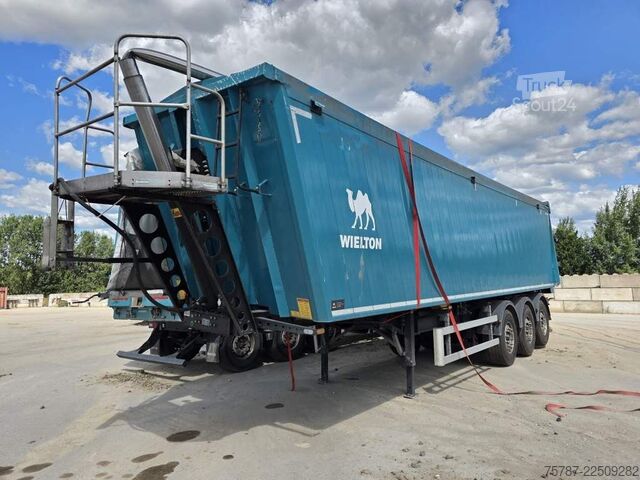 Полуремарке самосвал WIELTON ca 49 cbm Getreidekipper Unfall mit Kornschieber