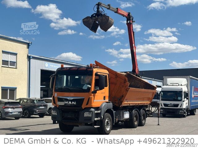 Driezijdige kipper MAN TGS 26.400*Meiller*Palfinger Kran*6x4*Klima*TÜV*