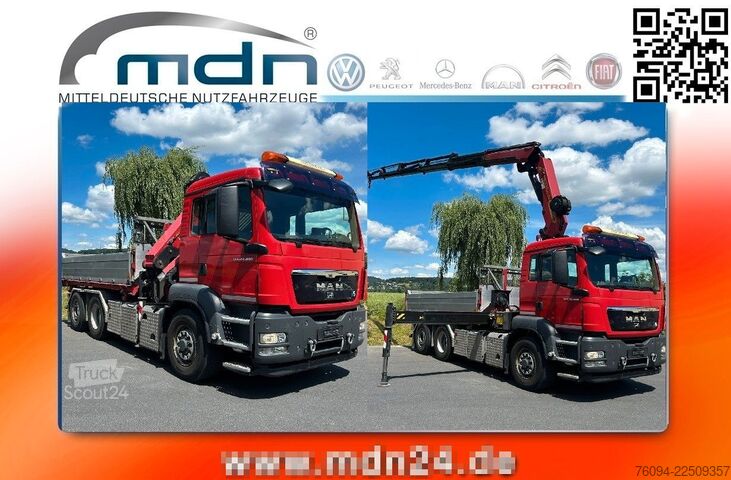 Driezijdige kipper MAN TGS 28.480 6x4-4 ALLRAD KRAN 19m SEILWINDE Wechs