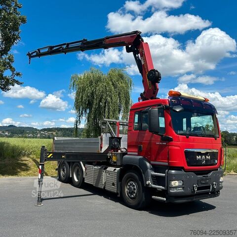 Driezijdige kipper MAN TGS 28.480 6x4-4 ALLRAD KRAN 19m SEILWINDE Wechs