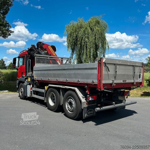 Driezijdige kipper MAN TGS 28.480 6x4-4 ALLRAD KRAN 19m SEILWINDE Wechs