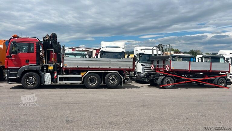 Driezijdige kipper MAN TGS 28.480 6x4-4 ALLRAD KRAN 19m SEILWINDE Wechs