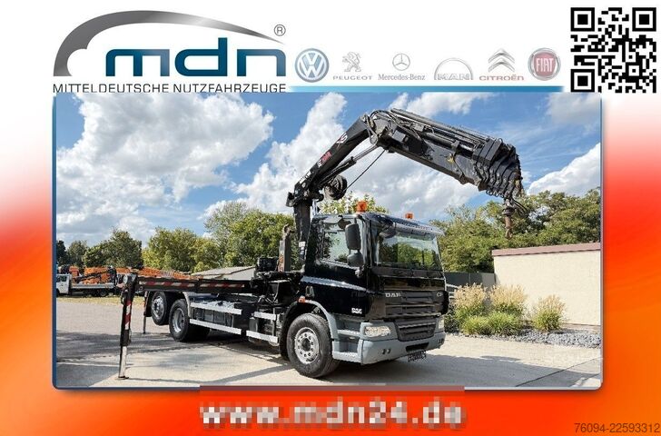 Autocamion cu cârlig pentru containere DAF CF 6x2 lift/lenk Abrollkipper KRAN 22m FUNK