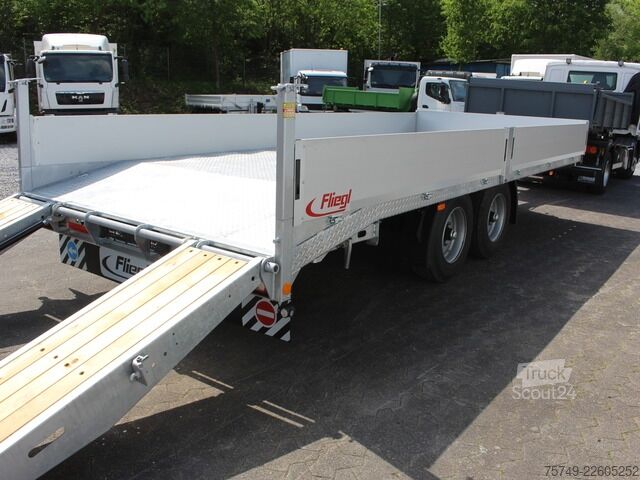 Prikolica z nizko platformo fliegl TPS 118 Plattform 6.2m! mit Rampen NEU