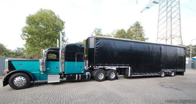 Åben sættevogn med presenning  Geschlossener Autotransporter/Maschinentransport