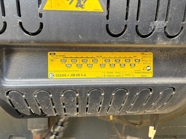 γερανός τοποθετημένος σε φορτηγό Volvo Kran Effer 525 FH 750