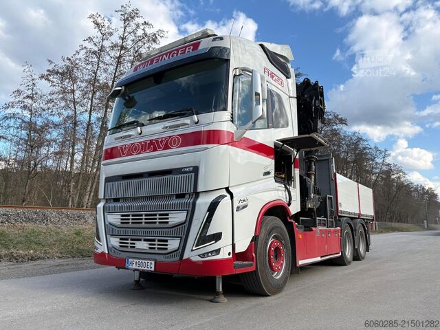 γερανός τοποθετημένος σε φορτηγό Volvo Kran Effer 525 FH 750