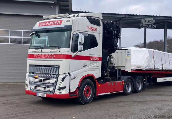 γερανός τοποθετημένος σε φορτηγό Volvo Kran Effer 525 FH 750