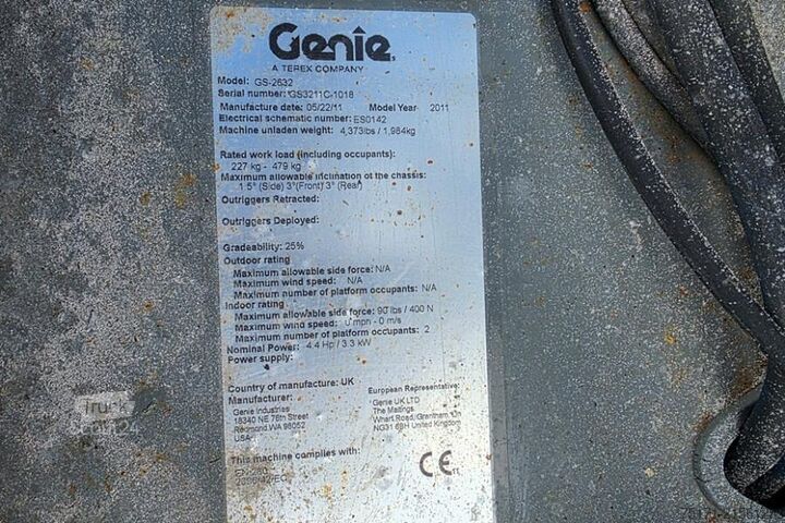 Chargeuse Genie GS2632 Electric, Batteries 2025, 10m Working Heigh