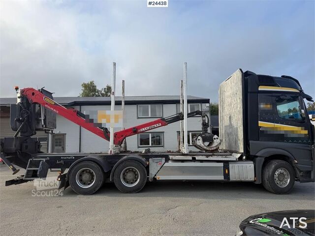 Prepravca dreva Mercedes-Benz Actros 6x4 timber truck with Epsilon M12L timber c