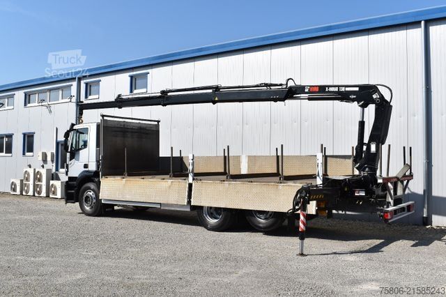 Automobilis ar plakanu platformu IVECO Stralis 260S42 Brücke/Kran Hiab/Retarder