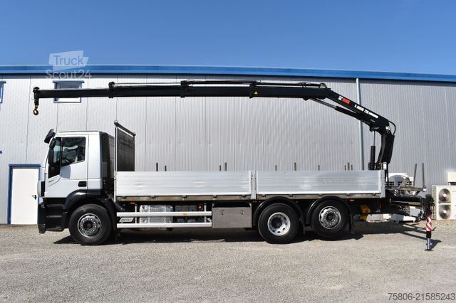 Automobilis ar plakanu platformu IVECO Stralis 260S42 Brücke/Kran Hiab/Retarder