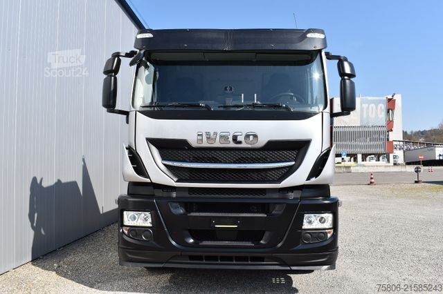 Automobilis ar plakanu platformu IVECO Stralis 260S42 Brücke/Kran Hiab/Retarder