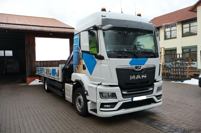 Kravas automašīnai uzstādīts celtnis MAN TGS 18.360 4x2 Pritsche Kran HIAB XHIDUO 188 E5