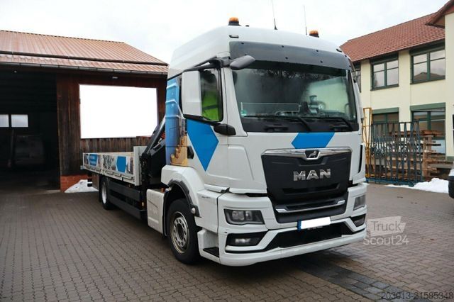 Automobilis ar plakanu platformu MAN TGS 18.360 4x2 Pritsche Kran HIAB XHIDUO 188 E5