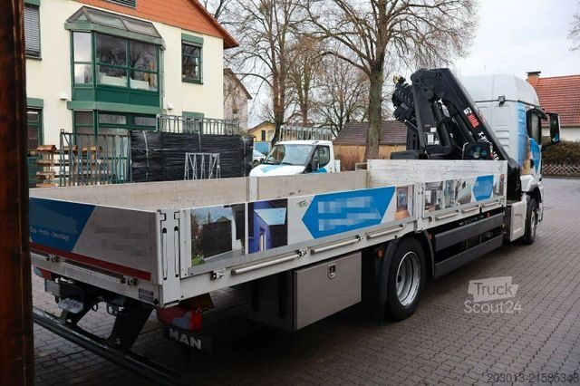 Automobilis ar plakanu platformu MAN TGS 18.360 4x2 Pritsche Kran HIAB XHIDUO 188 E5