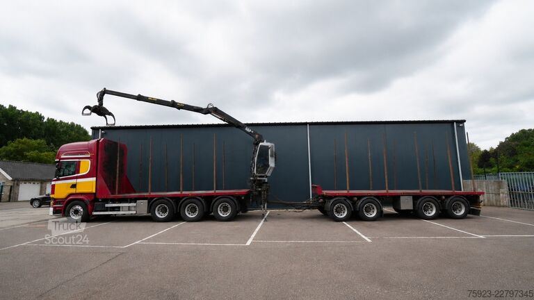 Autokrāna kravas automašīna Scania R 580 V8 8X4 LOGTRANSPORT COMBI WITH KESLA 2112...