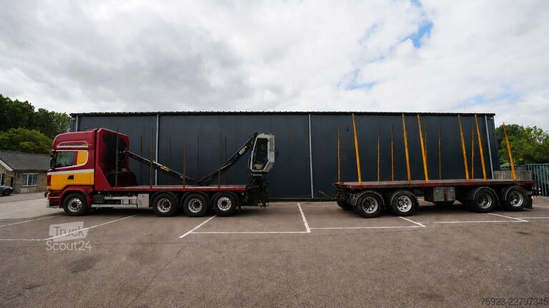 Autokrāna kravas automašīna Scania R 580 V8 8X4 LOGTRANSPORT COMBI WITH KESLA 2112...