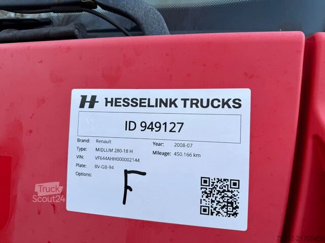 Resväska Renault Midlum 280 18T 3000KG LBW  Airco NL Truck