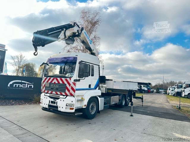 Ciężarówka z płaską platformą MAN TGA 26.400 6x2 Wechselpr. KRAN 25m Seilwinde