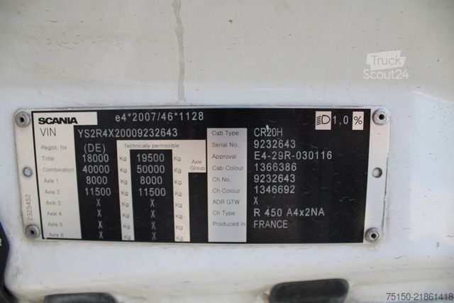 Standardni vlačilec SCANIA R 450 4x2 BL RHighline Kipphydraulik Nr.: 643