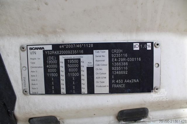 Standardni vlačilec SCANIA R 450 4x2 BL RHighline Kipphydraulik Nr.: 116