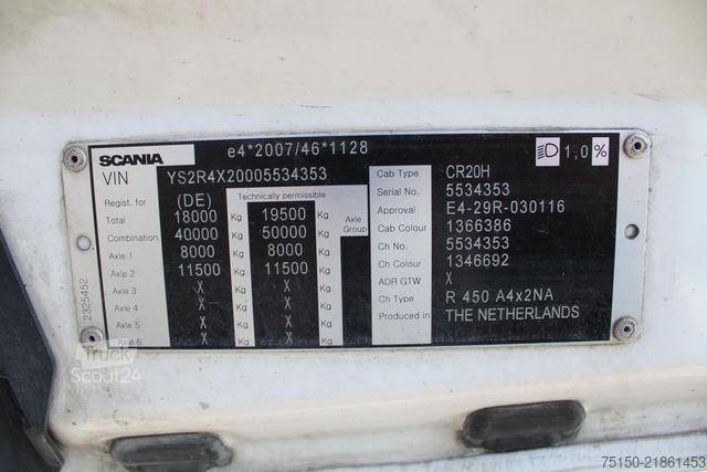 Standardni vlačilec SCANIA R 450 4x2 BL RHighline Kipphydraulik Nr.: 353