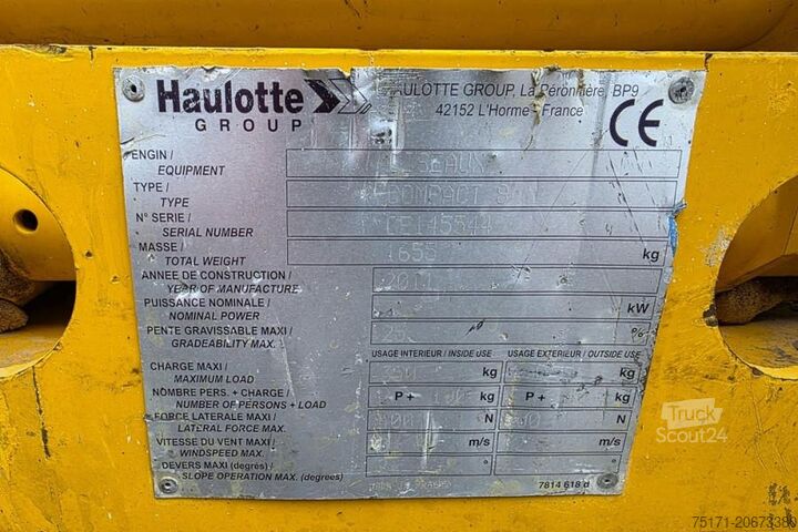 Ножичен асансьор Haulotte Compact 8 Electric, 8.2m Working Height, 350kg Cap