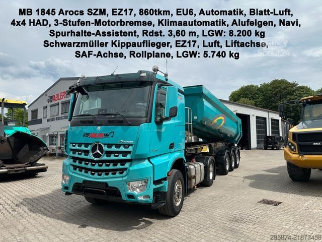 Стандартный седельный тягач MERCEDES-BENZ 1845 Arocs SZM 4x4 HAD Alufelgen + Kippaulieger