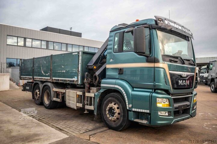 Camion-benne avec grue MAN TGS 26.440 BL + HMF 1520