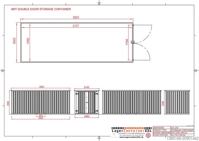 Conteneur d'expédition Elipo® Container Lagercontainer Materialcontainer 6m x 2m