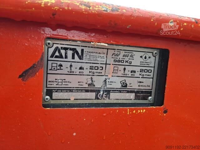Plataforma elevatória ATN PIAF 660 RC