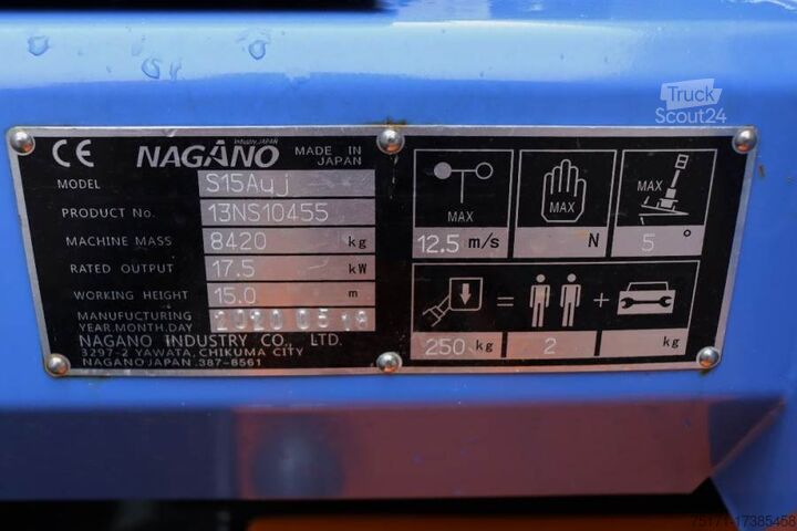 Platforma teleskopowa Nagano S15Auj Valid inspection, *Guarantee! Diesel, 15 m