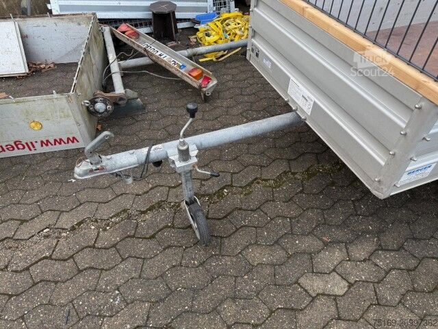 Autotrailer Boeckmann Tieflader Alu, 2100 x 1100 x 370 mm, 600 kg, Laubgitter