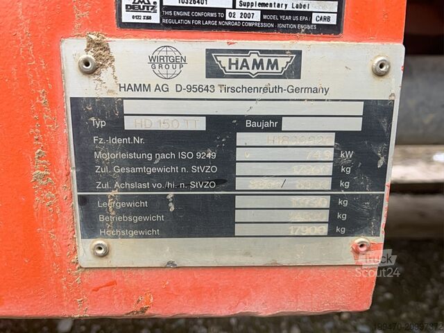 Autre rouleau Hamm HD150TT PNEUMATIC 8 WHEEL COMgPACTOR (accident unit - for parts only)
