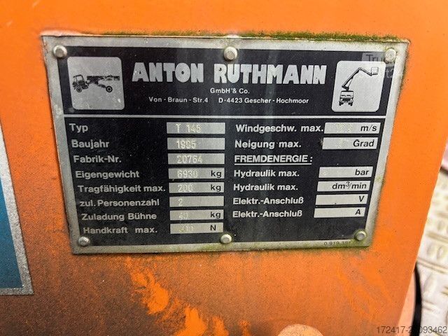 Lkw-Arbeitsbühne MERCEDES-BENZ 814 Ruthman T145 Blatt federung 2Stück Vorhanden