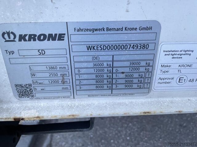 Volumetransport Krone Mega Volume / BPW Axles / Discbrakes / German T...