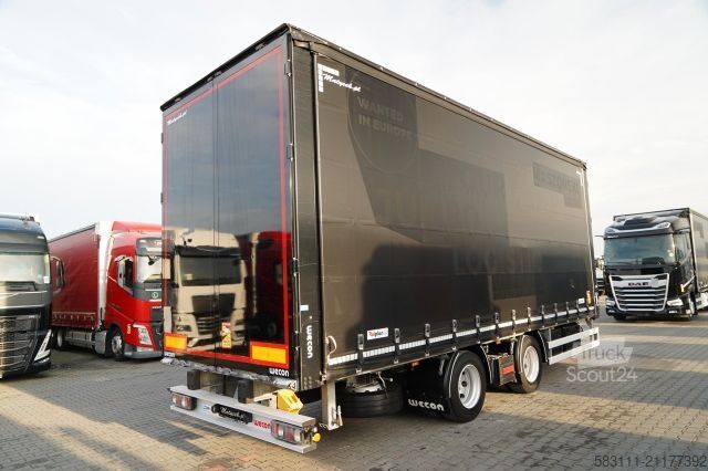 Remorque ouverte avec bâche WECON PRZYCZEPA - 7,7 M / TANDEM / PRZEJAZDOWA  / SAF