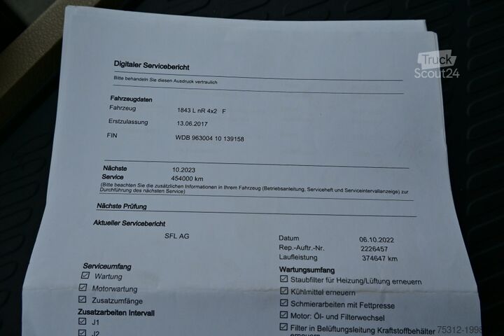 Autocarro con pianale e telone Mercedes-Benz Actros 1843  4x2 Retarder Edscha AHK LBW