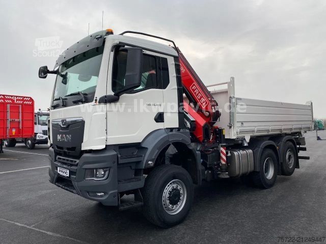 3-sided tipper MAN TGS 28.480 6x4-4 Krankipper Fassi F195A.2.24